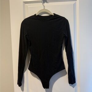 Quince Black Long Sleeve Bodysuit